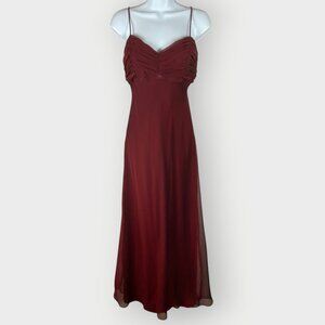 Vtg 90s Morgan & Co. Formal Dress | Burgundy Chiffon | Whimsigoth HOCO